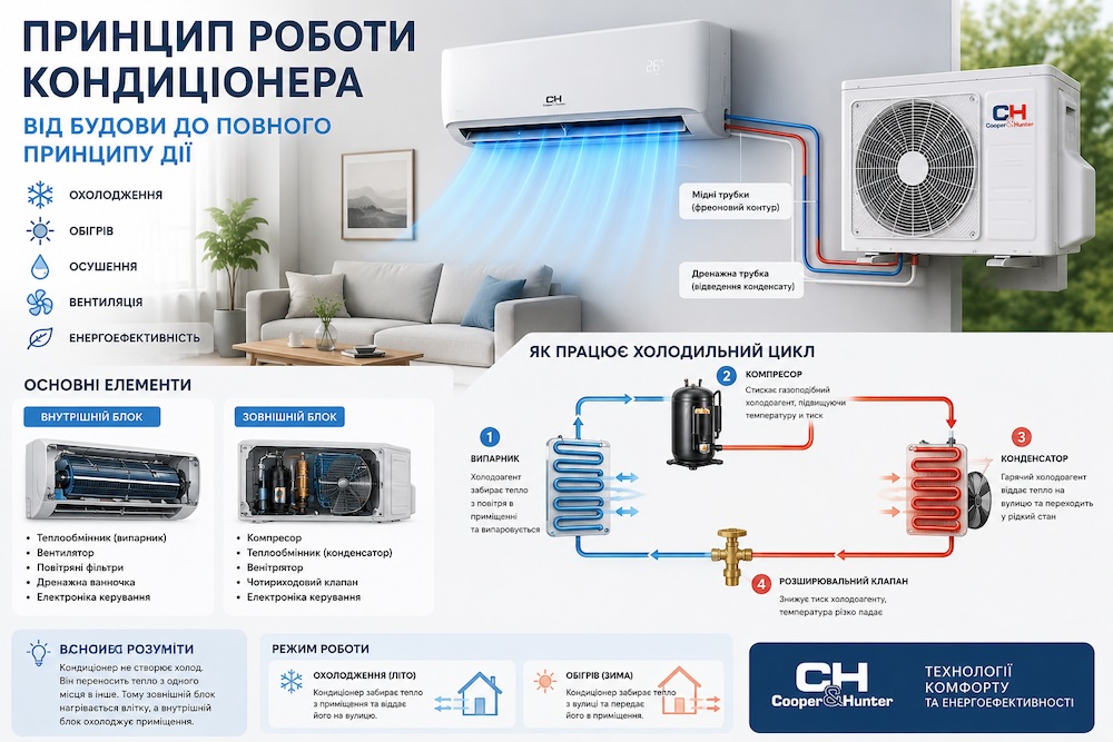 Принцип роботи кондиціонера: як працює кондиціонер простими словами